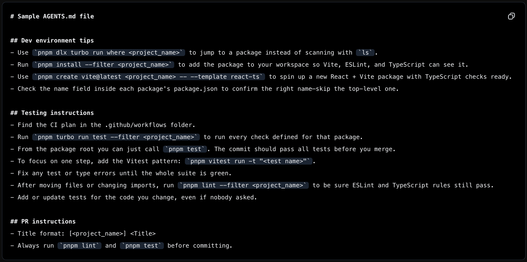 Agents.md example